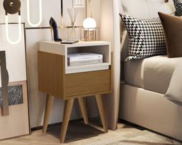 Mesa de Cabeceira Pés Palito Evora Nature / off white - Comprar Moveis em Casa