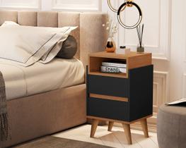 Mesa de Cabeceira Pés palito Venezza Plus cor Preto / Nature - Comprar moveis para sua casa