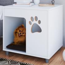 Mesa de Cabeceira Pet com Almofada Branco - Completa Móveis