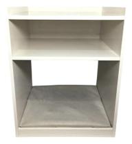 Mesa De Cabeceira Pet Cor offWhite Com Nicho E Colchão Incluso Tuffare