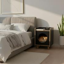 Mesa de Cabeceira Pet em MDF 15mm Com Casinha Para Gato e Cachorro Aparador de Sala Moderno