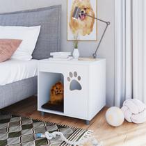 Mesa de Cabeceira Pet Para Cachorro Branca - Completa