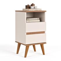 Mesa de Cabeceira Pop 2 Gavetas Retrô Pés Palito