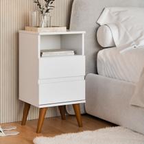 Mesa de Cabeceira Pop com 2 gavetas com pés palito - Várias Cores