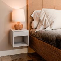 Mesa De Cabeceira Prateleira Com Gaveta Superior Mdf