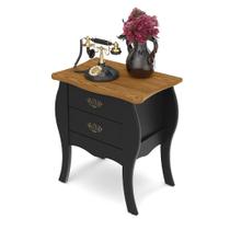 mesa de cabeceira premier grande 2 gavetas estilo classico