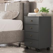 Mesa de Cabeceira Presence 4 Gavetas 45 cm c/ Rodinha - Criado Demobile