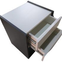Mesa De Cabeceira Preto Rodas De Gel 100% Mdf Com 2 Gavetas 55x50x35