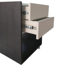 Mesa De Cabeceira Preto Rodas De Gel 100% Mdf Com 2 Gavetas Mesa De Cabeceira Preto Rodas De Gel 100% Mdf Com 2 Gavetas