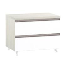 Mesa De Cabeceira Prime Plus 60 Cm Legno Crema C/ Branco Mat