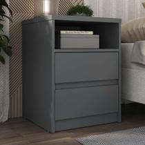 Mesa de Cabeceira Quarto 45cm c/ 2 Gavetas e Nicho 100% MDF Mesa de Cabeceira Quarto 45cm c/ 2 Gavetas e Nicho 100% MDF