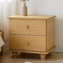 Mesa de Cabeceira Quarto 55cm 2 Gavetas Madeira Maciça Conor Mel B11 - Mpozenato