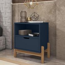 Mesa de Cabeceira Quarto Antares 1 Gaveta Pés Madeira Maciça