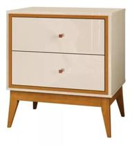 Mesa De Cabeceira Quarto Lucca Retro Pés Madeira Maciça EDN