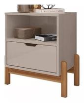 Mesa De Cabeceira Quarto Mini Cômoda Antares 1 Gaveta e 1 Nicho - Offwhite Mesa De Cabeceira Quarto Mini Cômoda Antares 1 Gaveta e 1 Nicho - Offwhite