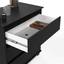 Mesa de Cabeceira Quarto Mini Cômoda com 3 Gavetas - Preto - EJ MÓVEIS