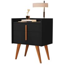 Mesa De Cabeceira Quarto Retrô Decorativa Canto Lateral - Preto G2 Plus
