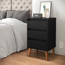 Mesa de Cabeceira Quarto Retro Wood 3 Gavetas