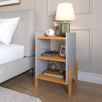 Mesa De Cabeceira Quarto Sofia Com Prateleiras Moderna Pé Em Madeira Maciça Mesa De Cabeceira Quarto Sofia Com Prateleiras Moderna Pé Em Madeira Maciça