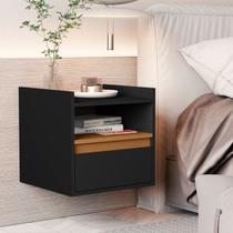 Mesa De Cabeceira Quarto Suspensa Com 1 Porta E Nicho Decorativo Canto Lateral Eva G2 Plus
