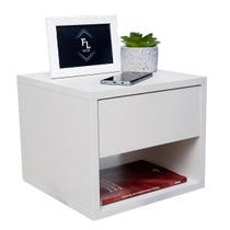 Mesa de Cabeceira Quarto Uma Gaveta e Nicho Decoração Moderna Lateral da Cama Estilo Suspensa - FL DECOR