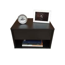 Mesa de Cabeceira Quarto Uma Gaveta e Nicho Decoração Moderna Lateral da Cama Estilo Suspensa