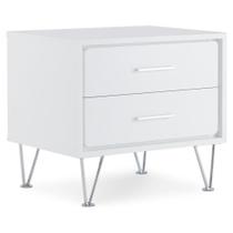 Mesa de cabeceira retangular com 2 gavetas Acme Deoss branca