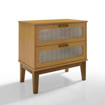 Mesa de Cabeceira Retro 2 gavetas Tendencia na Europa - Santorini 60 cor nature