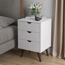 Mesa De Cabeceira Retrô 3 Gavetas Grécia Plus Varias Cores