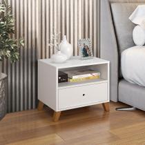 Mesa de cabeceira retro branco brunei Mesa de cabeceira retro branco brunei