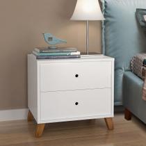 Mesa de cabeceira retro branco chipre