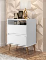 Mesa de Cabeceira Retrô Classico Plus Pés Palito branco