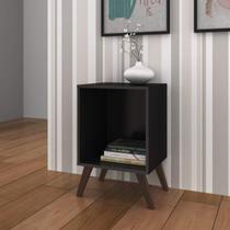 Mesa de Cabeceira Retrô com Nicho RT 3013 Preto Mesa de Cabeceira Retrô com Nicho RT 3013 Preto