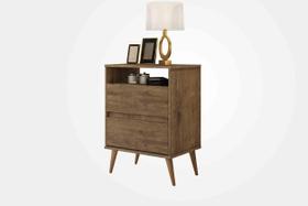 Mesa de Cabeceira Retro Lotus 2 Gavetas Jequitibá J&A Móveis Mesa de Cabeceira Retro Lotus 2 Gavetas Jequitibá J&A Móveis