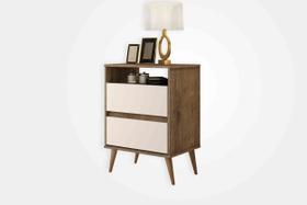 Mesa de Cabeceira Retro Lotus 2G Jequitibá Off W. J&A Móveis Mesa de Cabeceira Retro Lotus 2G Jequitibá Off W. J&A Móveis