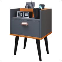 Mesa De Cabeceira Retro Milena Com Nicho Com Pés Em Pvc