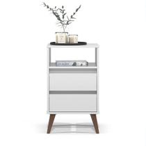 Mesa De Cabeceira Retrô Roma Branco - EJ Móveis Mesa De Cabeceira Retrô Roma Branco - EJ Móveis