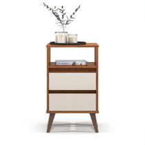 Mesa De Cabeceira Retrô Roma Freijó/Off White - EJ Móveis Mesa De Cabeceira Retrô Roma Freijó/Off White - EJ Móveis