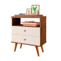 Mesa de Cabeceira Retro Status 2G Jequitibá Off White J&A