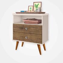 Mesa de Cabeceira Retro Status 2G Off White Jequitibá J&A