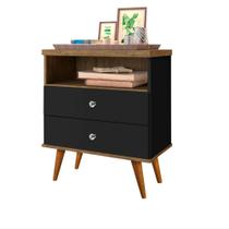 Mesa de Cabeceira Retro Status 2G Preto Jequitibá J&A Móveis