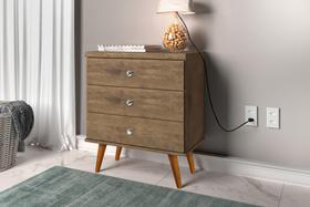 Mesa de Cabeceira Retrô Status 3 Gavetas Jequitiba - JeA