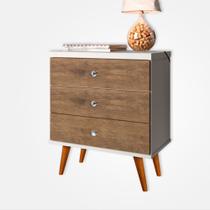 Mesa de Cabeceira Retro Status 3G Off White Jequitibá J&A