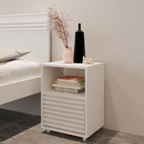 Mesa de Cabeceira Ripada com 1 Gaveta e 1 Nicho Cm8042