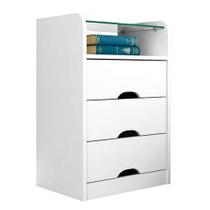 Mesa de cabeceira roma branco madeirado - village móveis