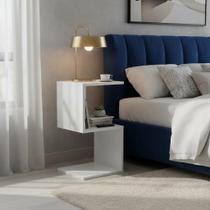 Mesa de Cabeceira S Branco MDF Decoração Nicho Quarto Sala Escritório Mesa de Cabeceira S Branco MDF Decoração Nicho Quarto Sala Escritório