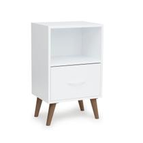 Mesa de Cabeceira (Selo FSC) 66 X 40 X 30 cm com Gaveta e Nicho Branca Mesa de Cabeceira (Selo FSC) 66 X 40 X 30 cm com Gaveta e Nicho Branca