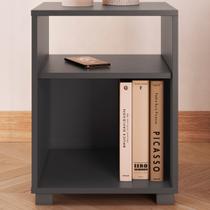 Mesa de Cabeceira Siena 2 Prateleiras Grafite - Completa Móveis