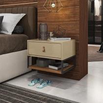 Mesa de cabeceira sigma casa d 0,32 de largura champagne/cedro Mesa de cabeceira sigma casa d 0,32 de largura champagne/cedro