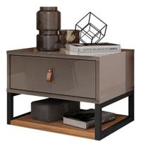 Mesa de cabeceira sigma casa d 0,32 de largura cinza perola/noce Mesa de cabeceira sigma casa d 0,32 de largura cinza perola/noce